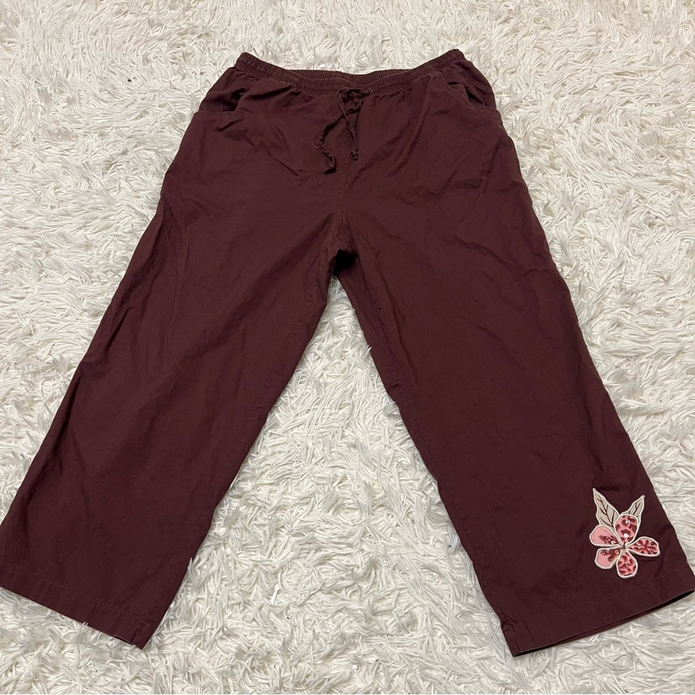 basic edition vintage Cotton pants size small 00s Embroidered Detail W/ Pockets